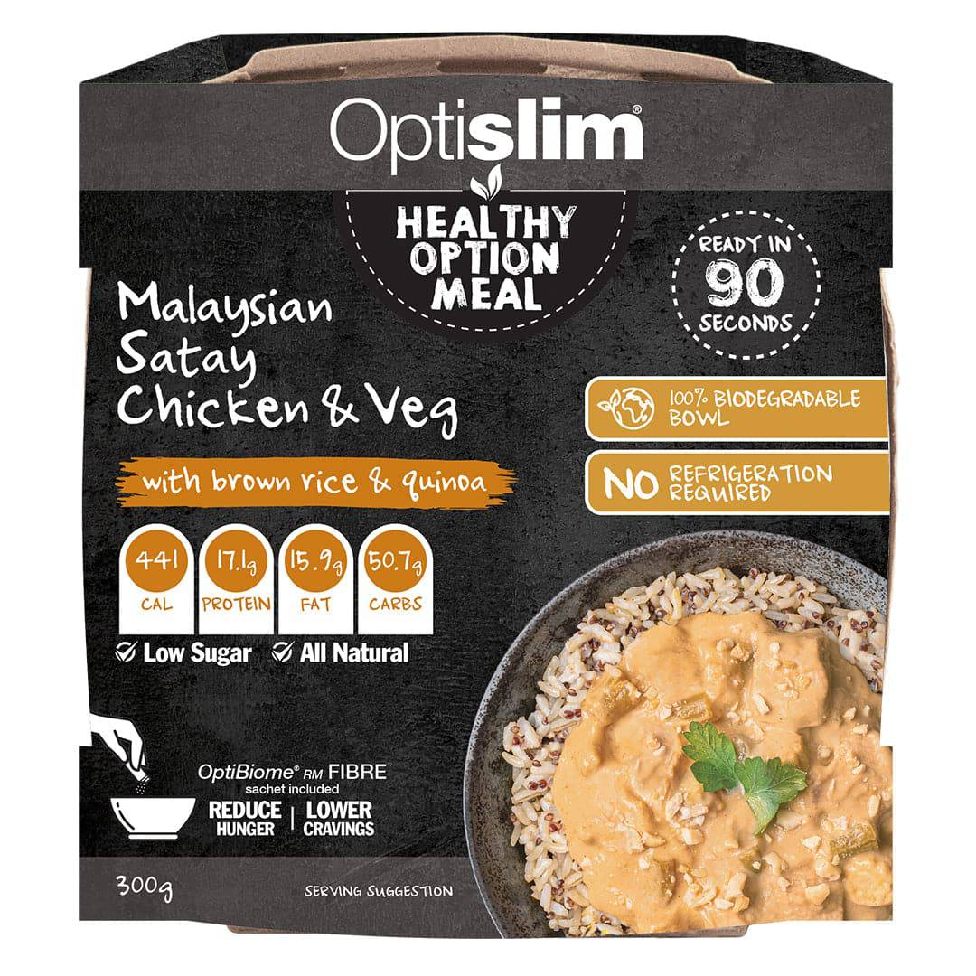 Malaysian Satay Chicken and Vegetables with Brown Rice & Quinoa - Optislim