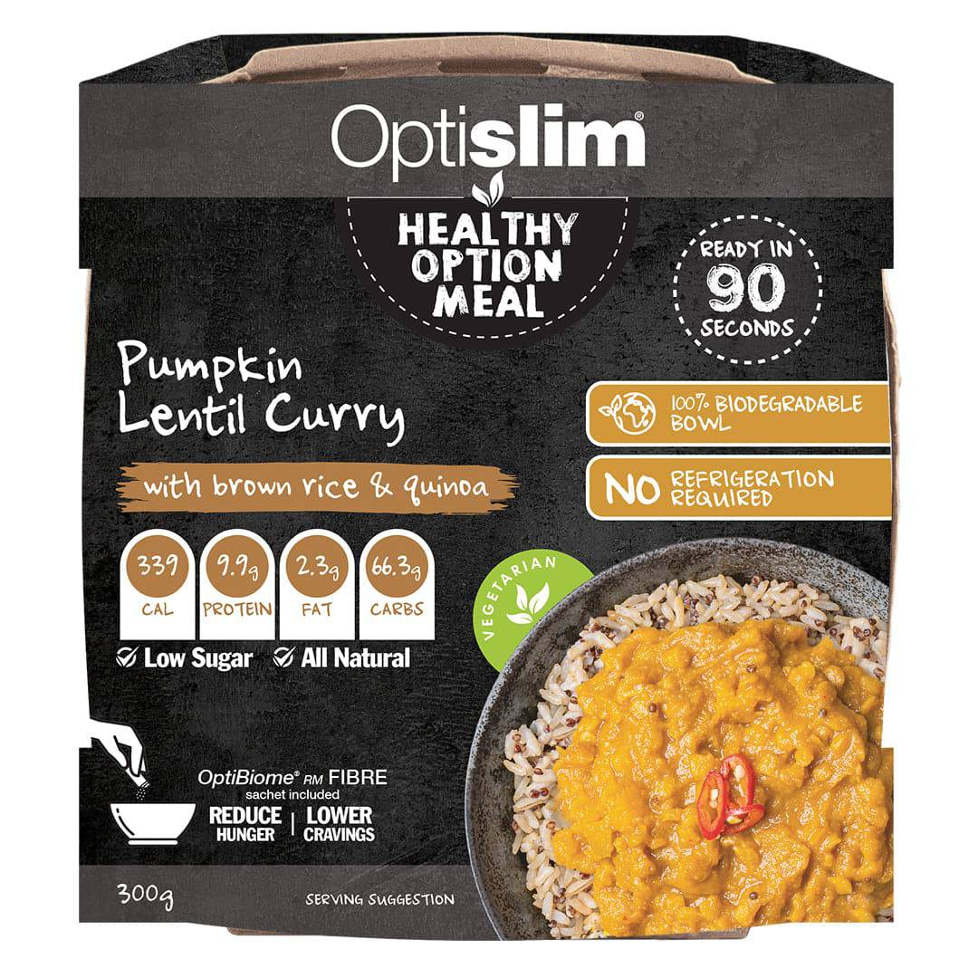 Pumpkin and Lentil Curry with Brown Rice & Quinoa - Optislim