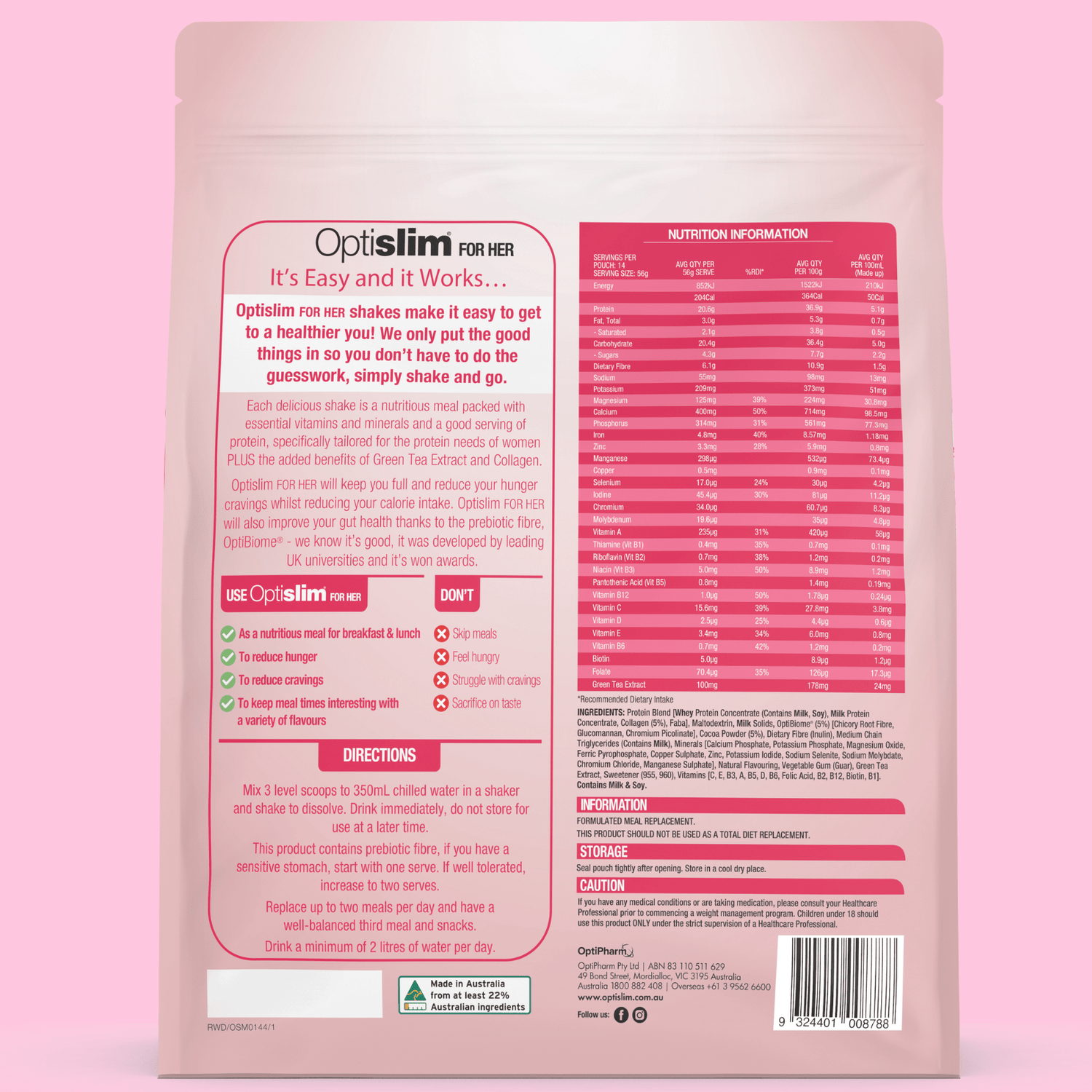 Optislim For Her - Chocolate Shake - Optislim