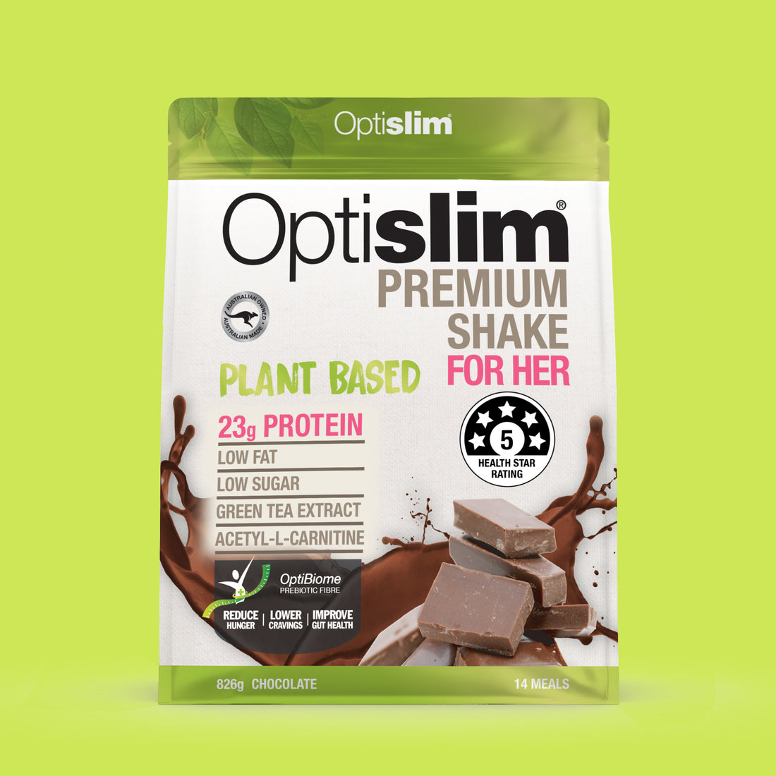Optislim For Her Plant Based Chocolate Shake - 14 Meals