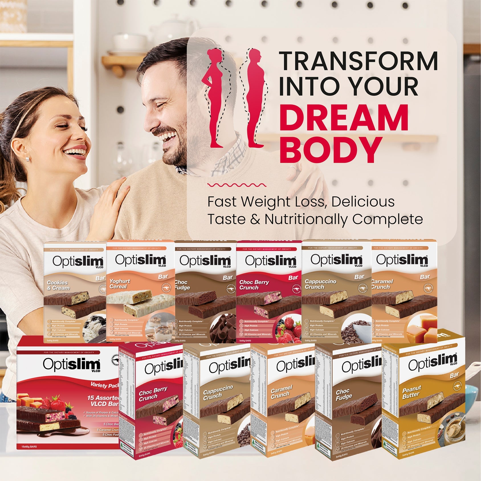 VLCD Bars Choc Fudge - Optislim